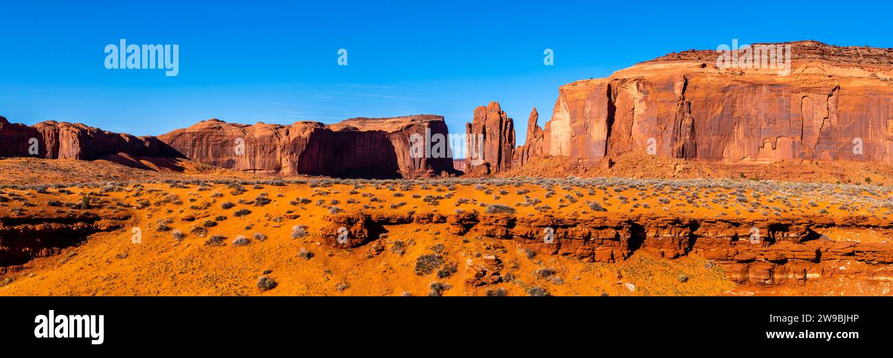 Morning photograph of Rain God Mesa and Thunderbird Mesa in Monument