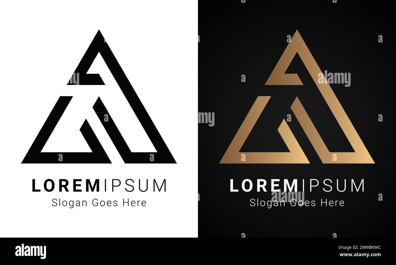 Luxury Initial JV or VJ Monogram Text Letter Logo Design Stock Vector