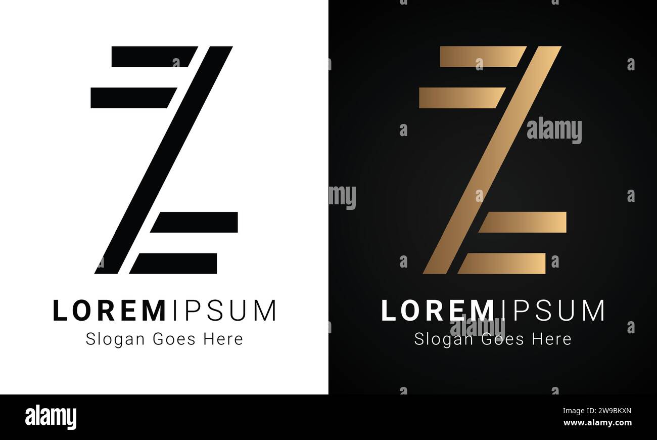 Luxury Initial ZZ Monogram Text Letter Logo Design Stock Vector Image ...