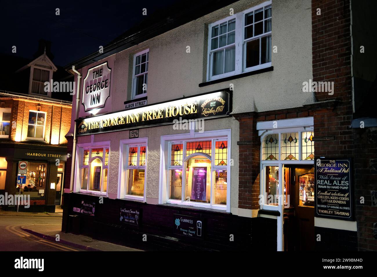 the george inn free house pub,albion street,broadstairs town,thanet,east kent,uk december 26th 2023 Stock Photo