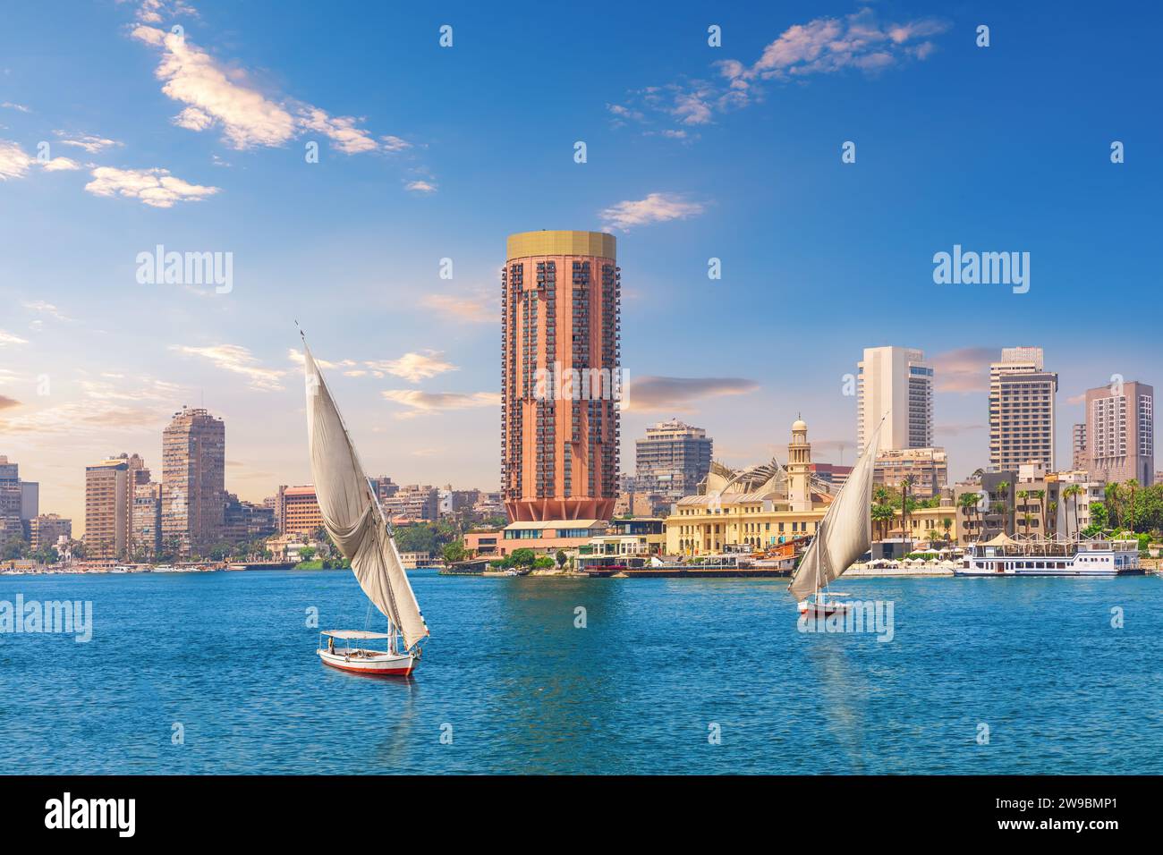 Traditional Eastern felucca boats in the Nike river by the Gezira ...