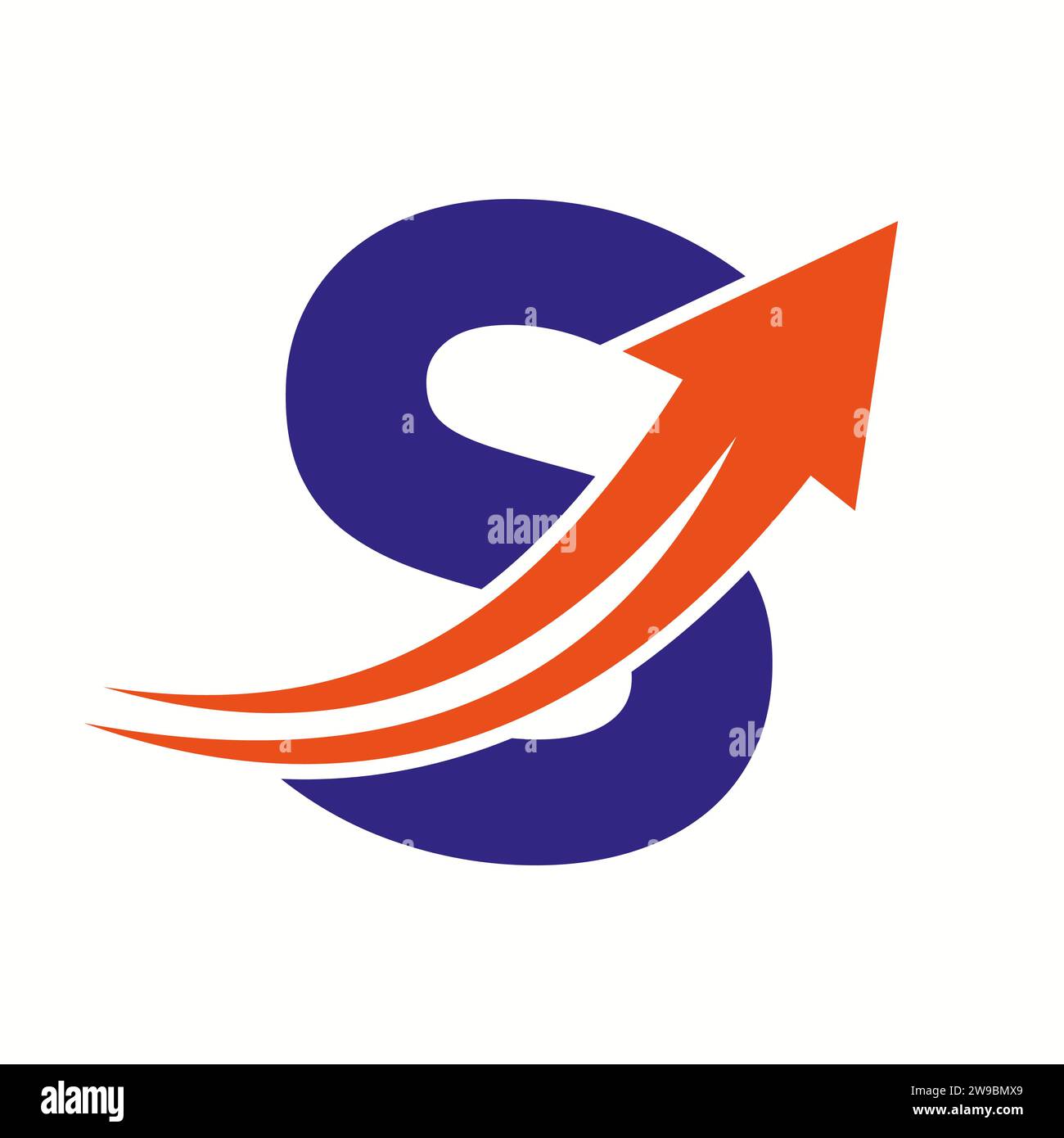 Financial Logo On Letter S Concept With Growth Arrow Icon Stock Vector