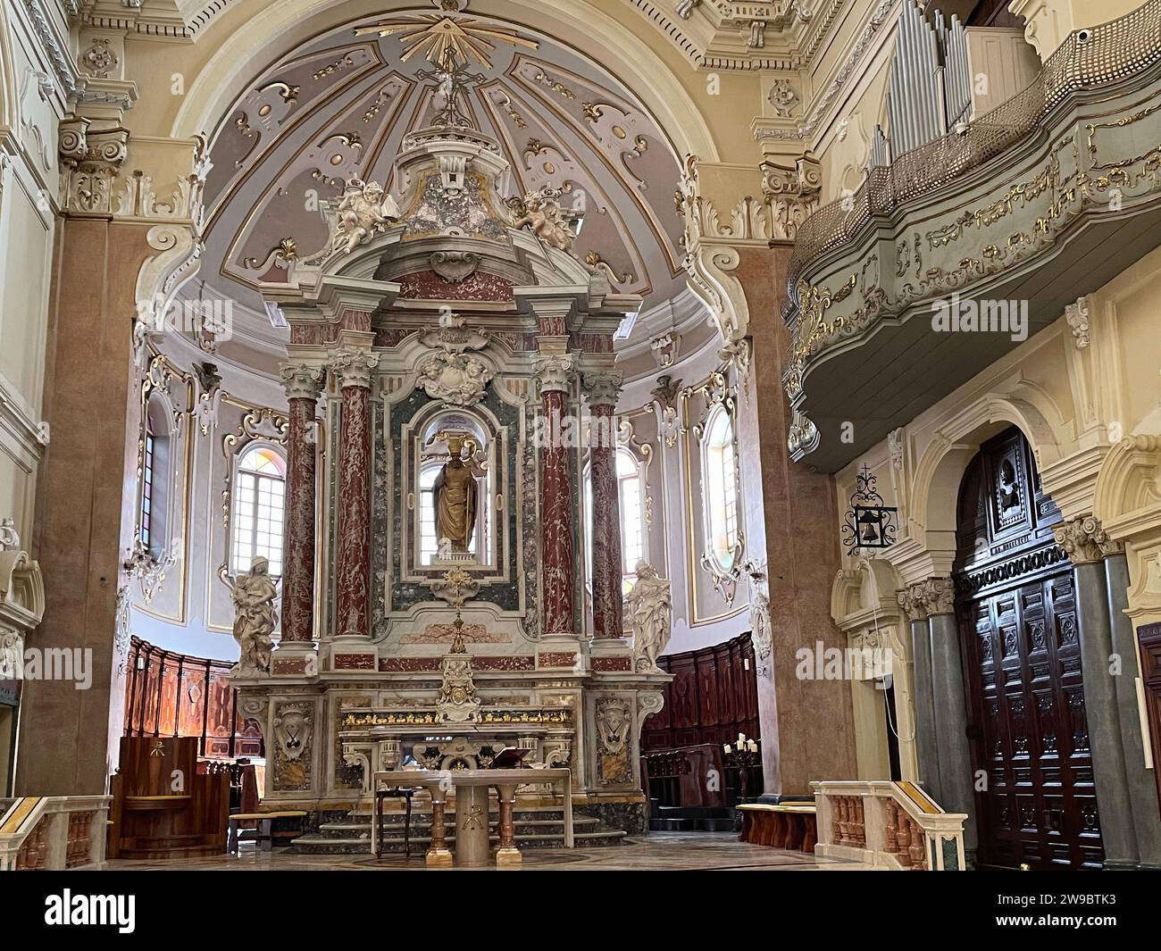 Martina Franca, Italy. The main altar of the 18th century Church of St ...