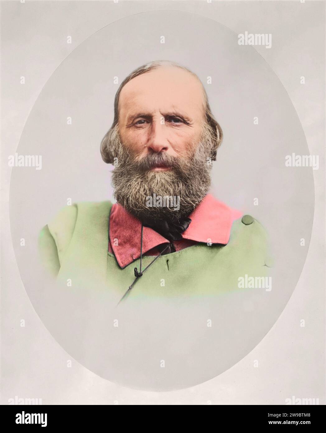 Portrait of Giuseppe Garibaldi. Year: 1861 - 1870. By Fratelli Bernieri. Stock Photo