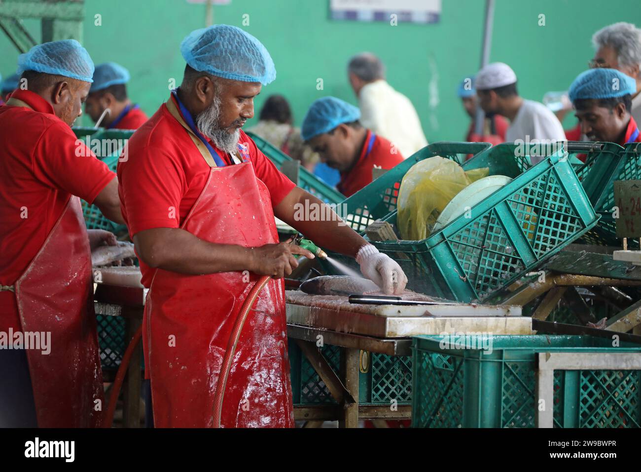 Cleaning room at Jeddah Central Fish Market in Saudi Arabia Stock Photo Alamy