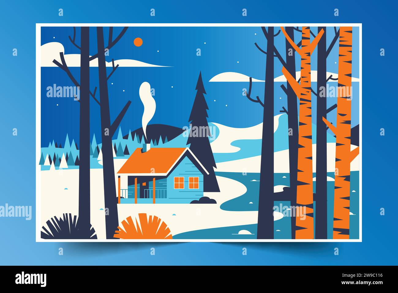 flat background wintertime season design vector illustration Stock ...