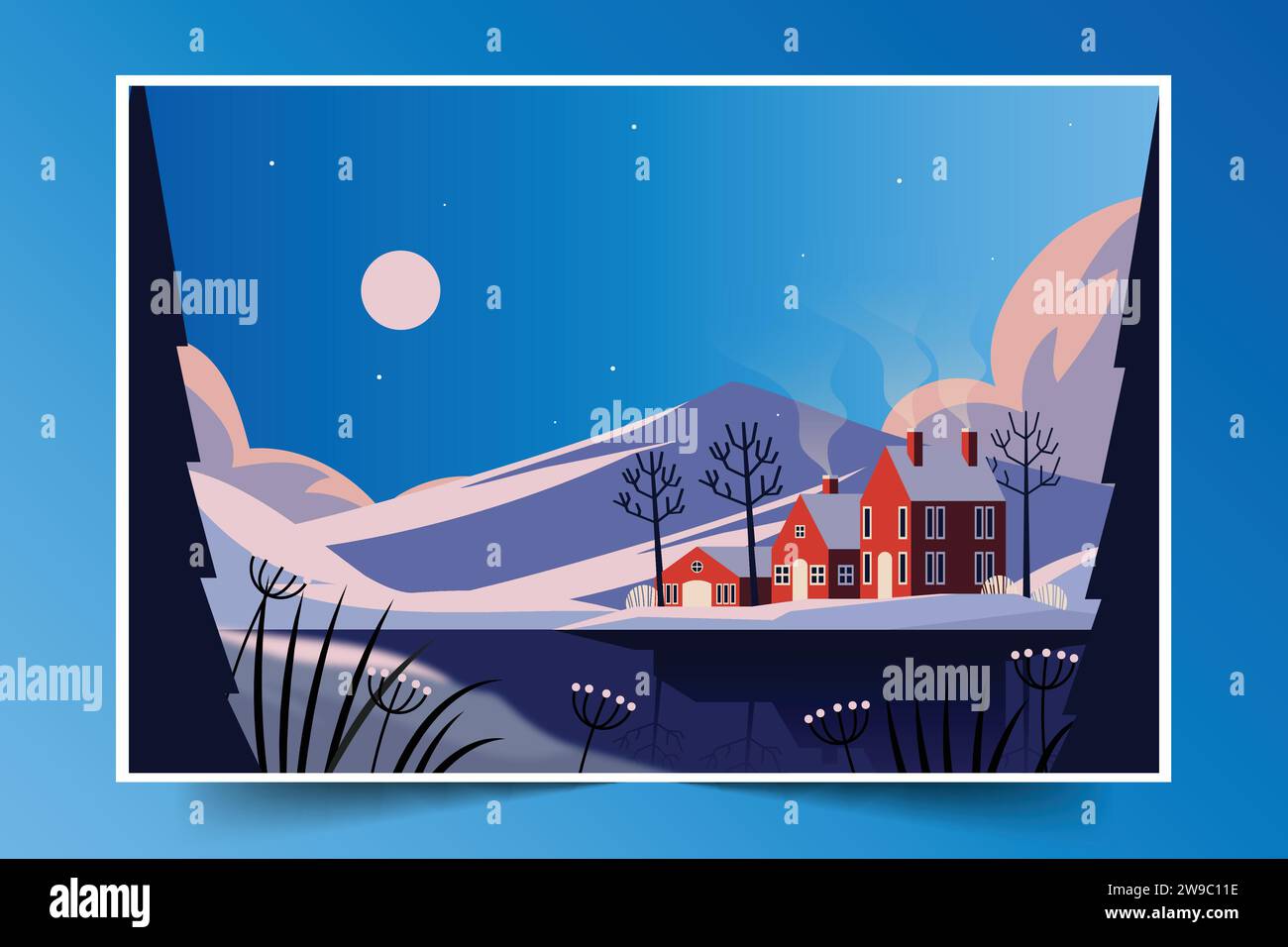 flat background winter season design vector illustration Stock Vector ...