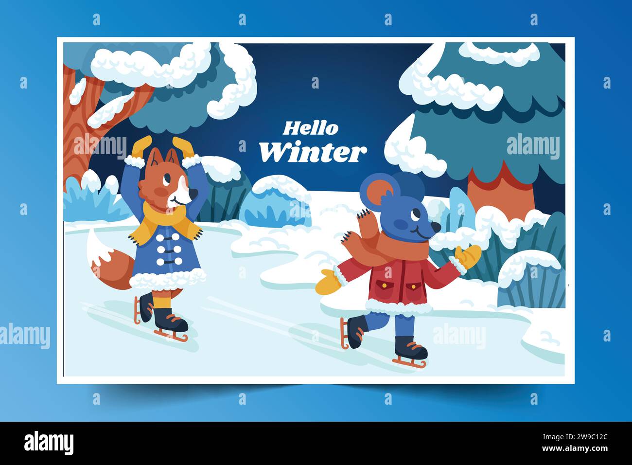 flat background winter season design vector illustration Stock Vector ...