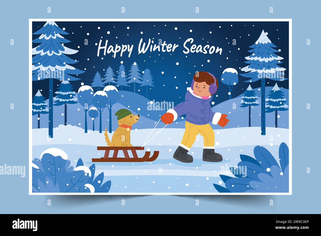 flat background winter season design vector illustration Stock Vector ...