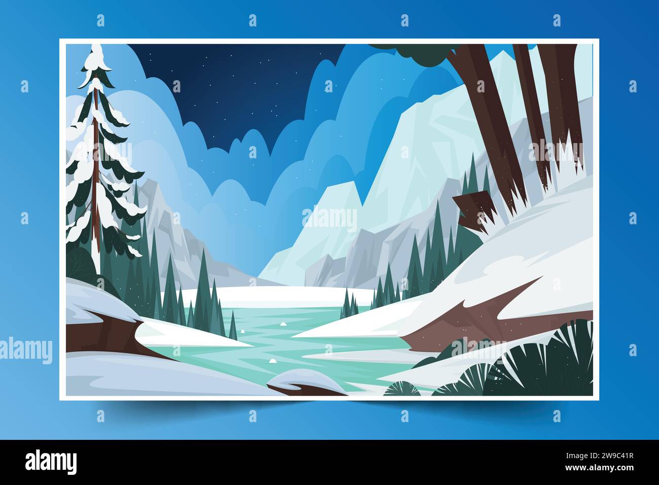 flat background winter season design vector illustration Stock Vector ...