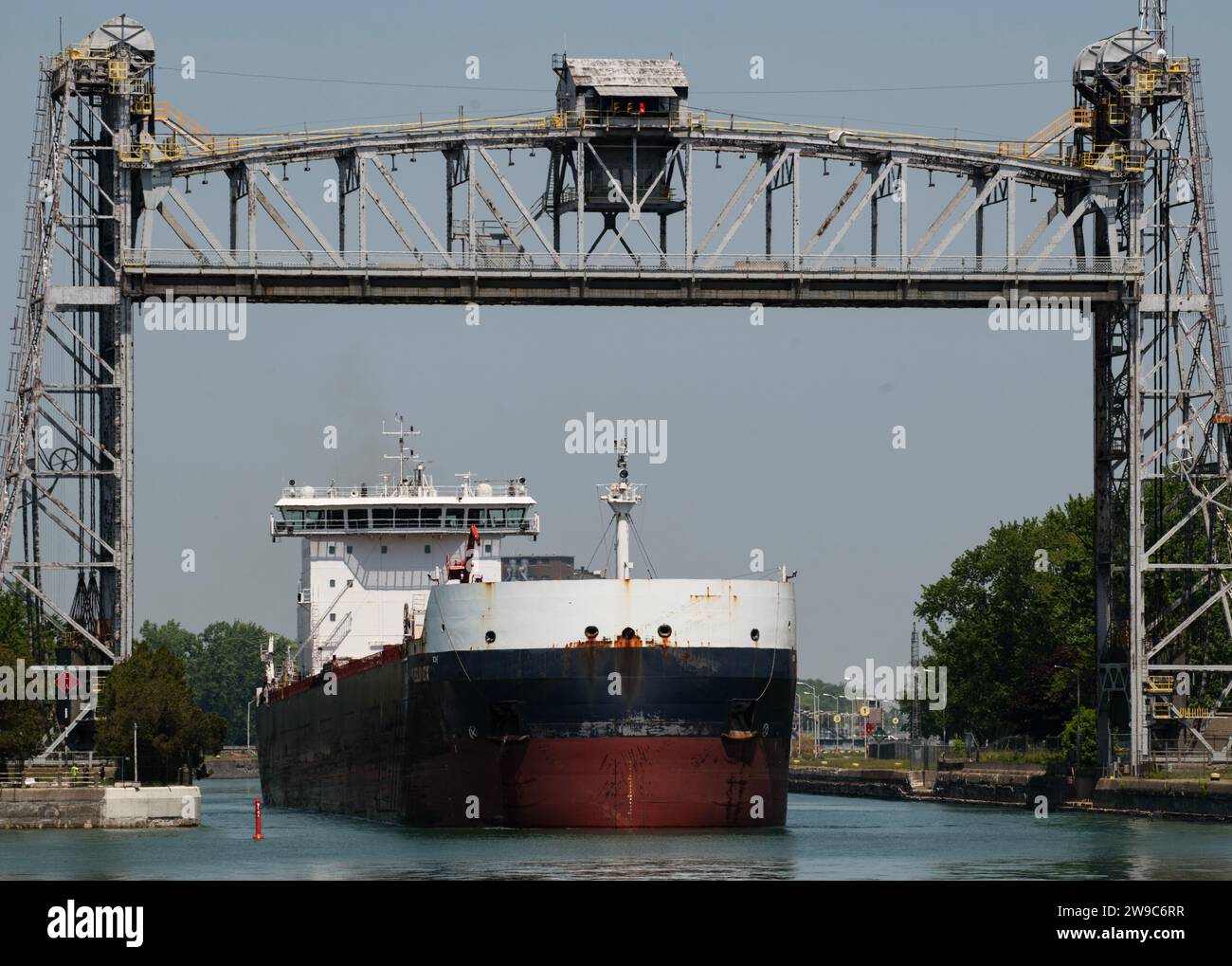 PORT COLBORNE, ONTARIO, CANADA - MAY 30/2023 - The bulk carries Algom Equinox upbound iin the Welland Canal on May 30/2023. It was just passing under Stock Photo