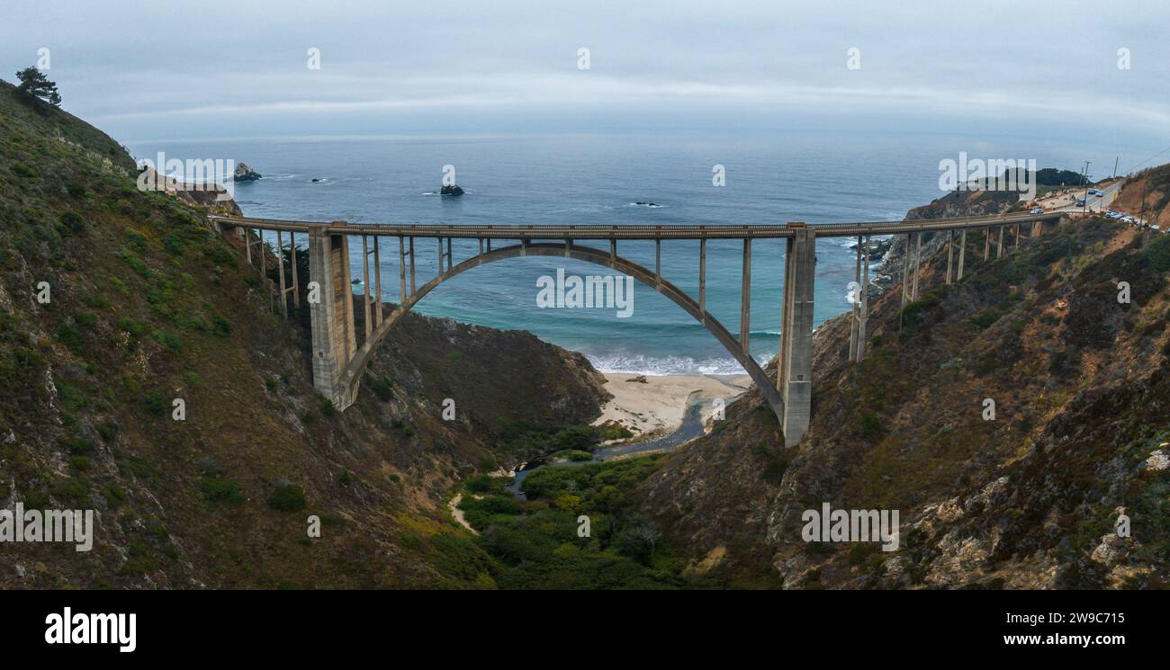 Bixby creek bridge aerial view hi-res stock photography and images - Alamy