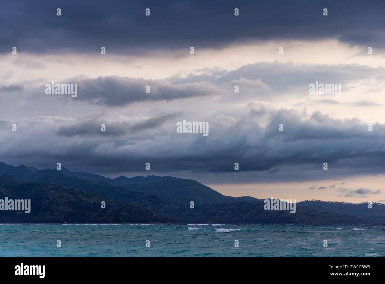 Storm clouds over Lombok Island, Indonesia Stock Photo