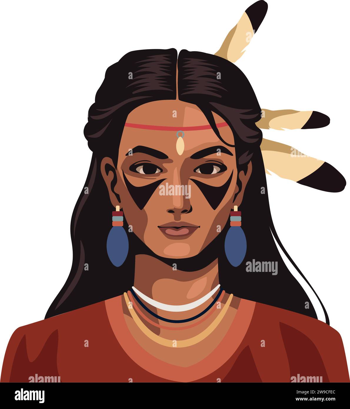 native american girl portrait Stock Vector Image & Art - Alamy