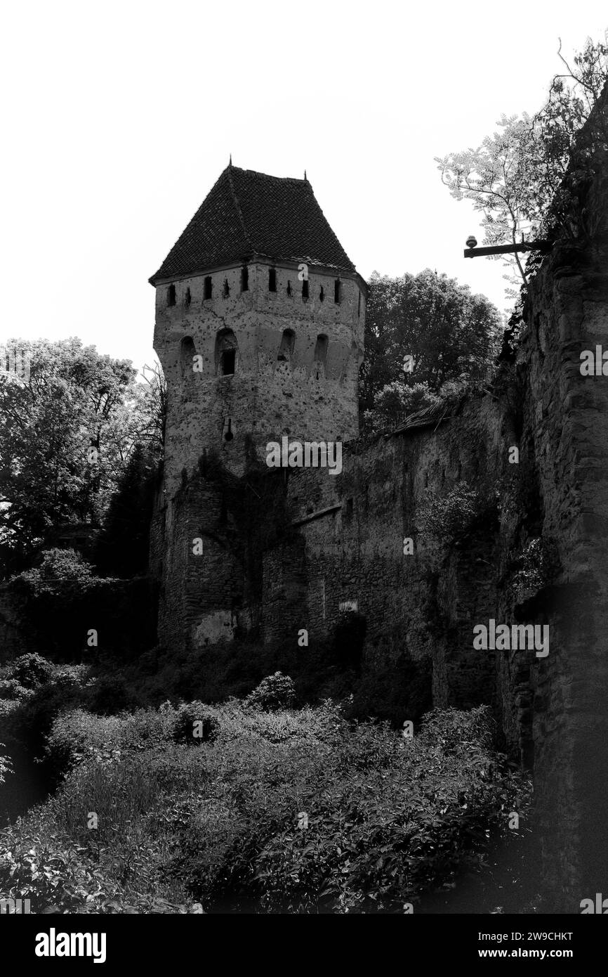 Historic medieval tower on Black and White Stock Photos & Images - Alamy