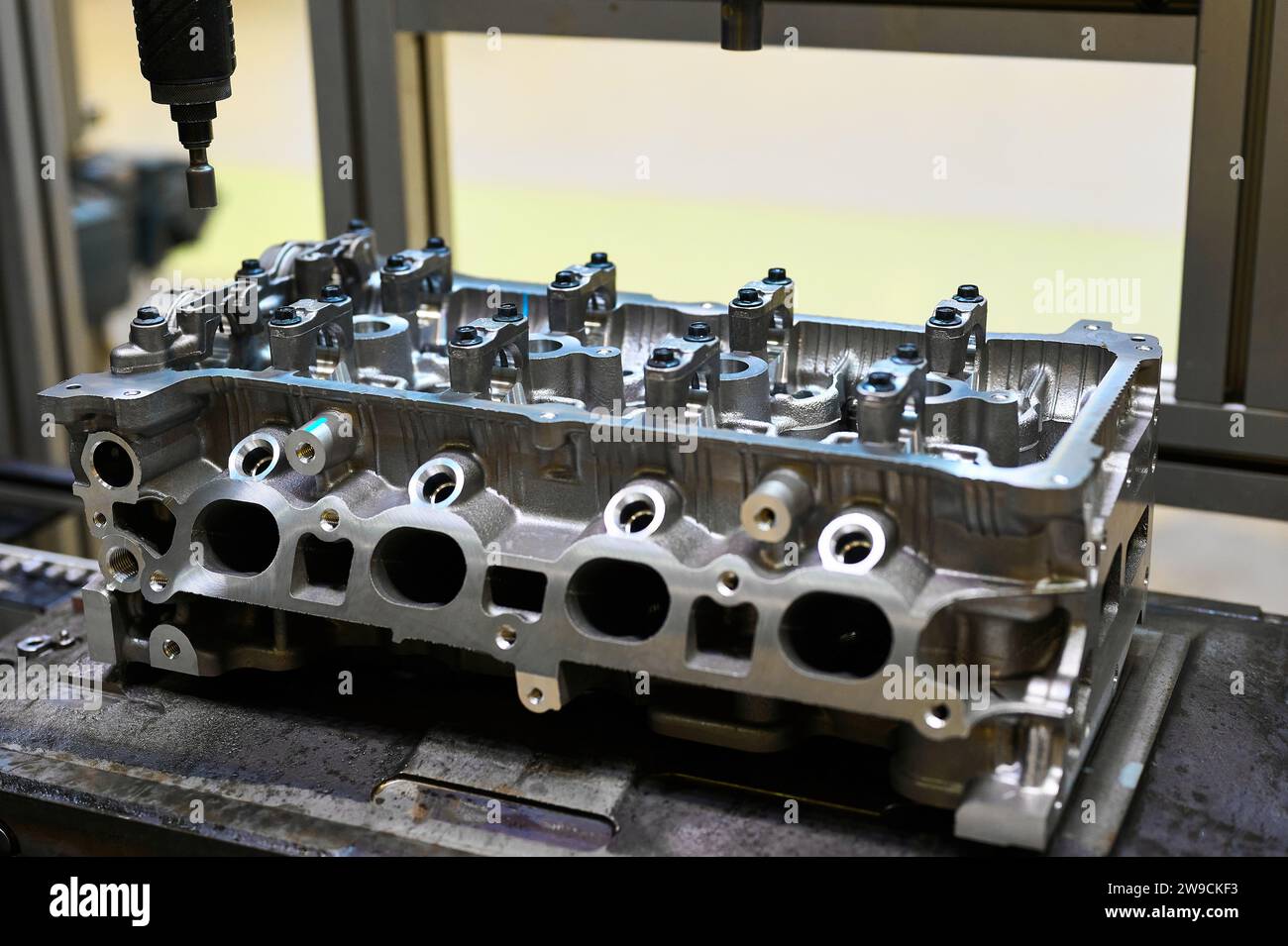 Cylinder heads of automobile engine ready for installation Stock Photo
