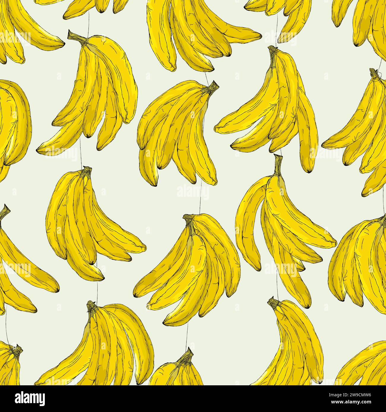 Banana fruit summer seamless vector pattern wallpaper Stock Vector