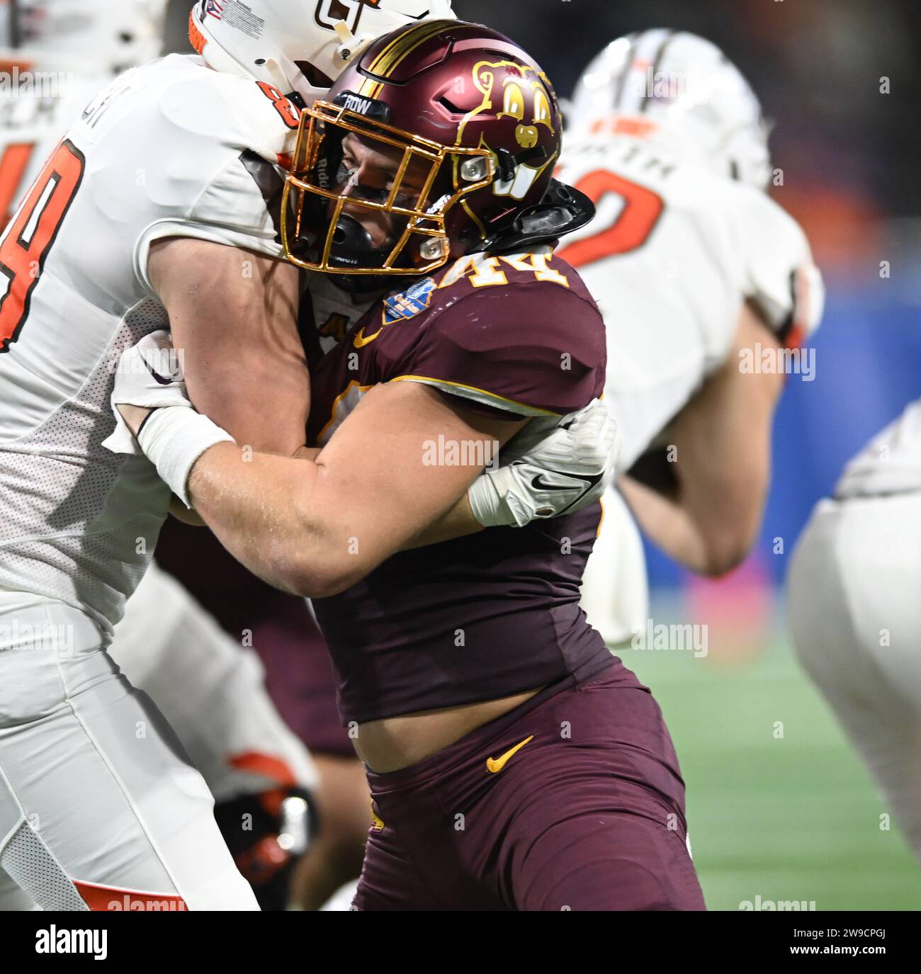 Detroit, Michigan, USA. 26th Dec, 2023. Minnesota Linebacker, TYLER STOLSKY 44, during a game