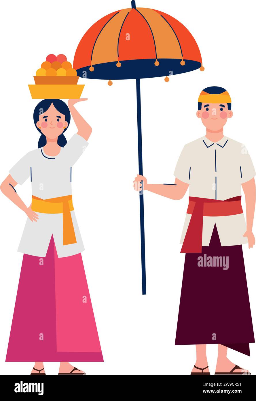 nyepi couple together Stock Vector