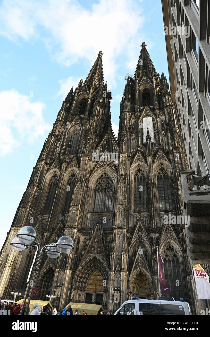 Cologne, Germany. 26th Dec, 2023. Police officers and police cars in