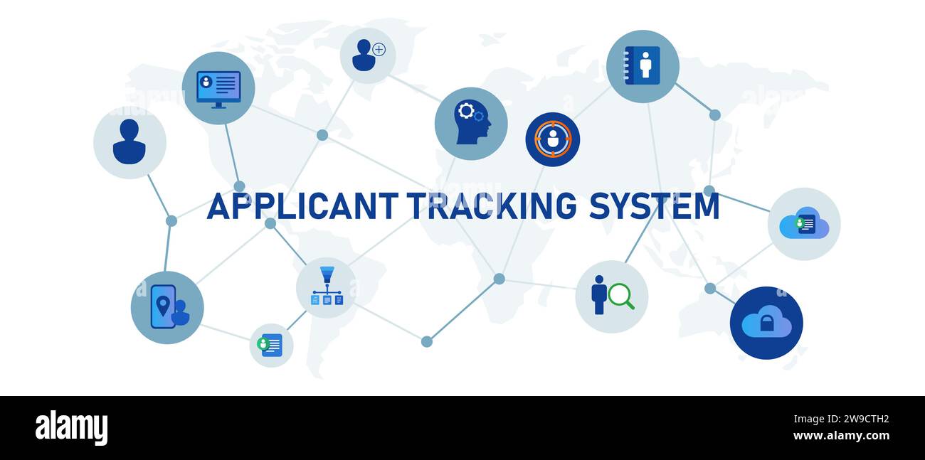applicant tracking system for company recruitment employment candidate with smartphone or computer device Stock Vector