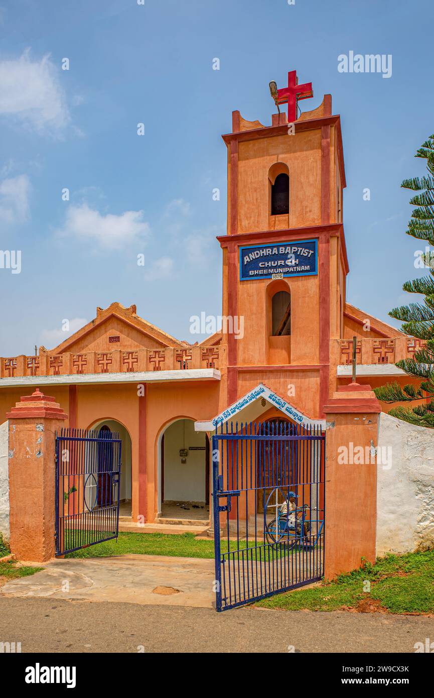 08 30 2015 Vintage Old Baptist church of 1876 at Bheemunipatnam ; Vishakhapatnam ; Andhra Pradesh ; India Asia. Stock Photo