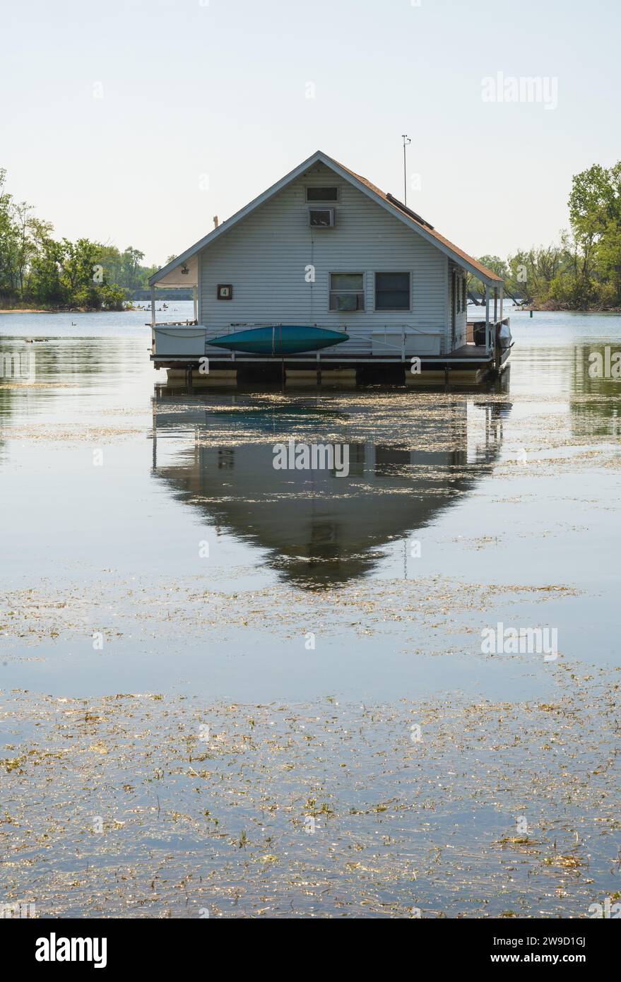 The houseboats at Horseshoe Pond at Presque Isle State Park, Erie, PA