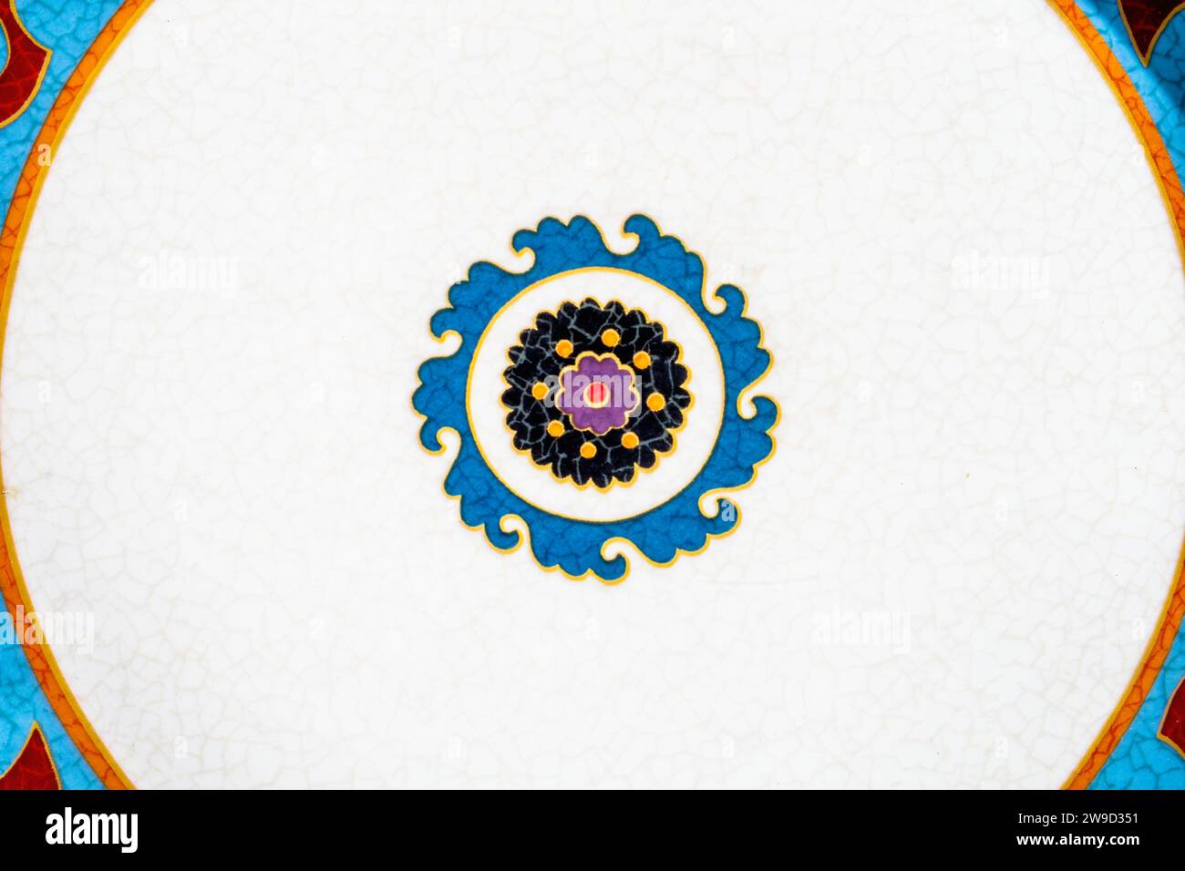 Colorful vintage surface with an old oriental pattern. The background