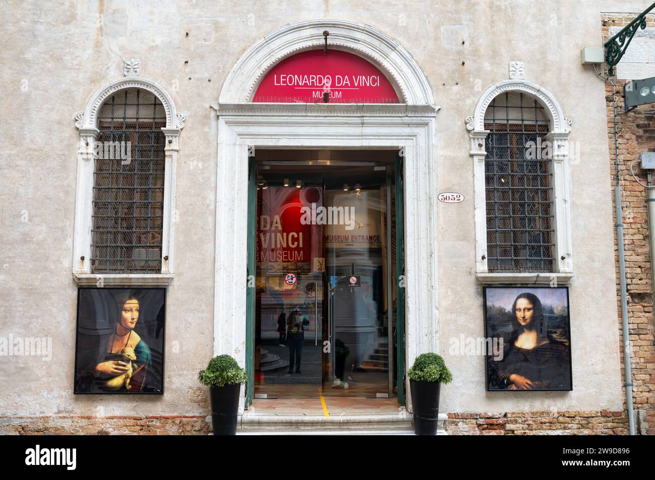 Venice, Italy- Feb 23, 2023: The Leonardo Da Vinci Museum in Venice Stock Photo