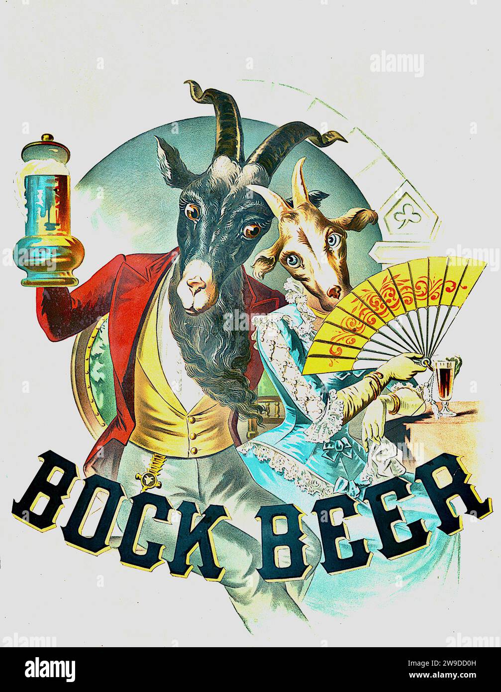 Bock Beer Advertising Poster - 1883 Stock Photo