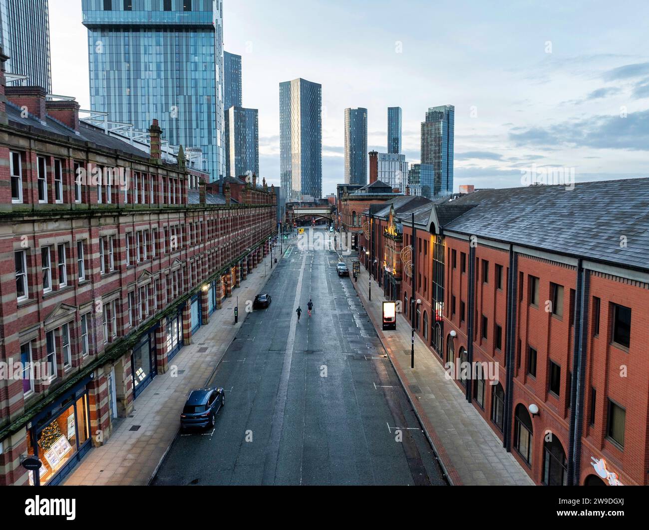 Aerial image of Deansgate Manchester Stock Photo Alamy