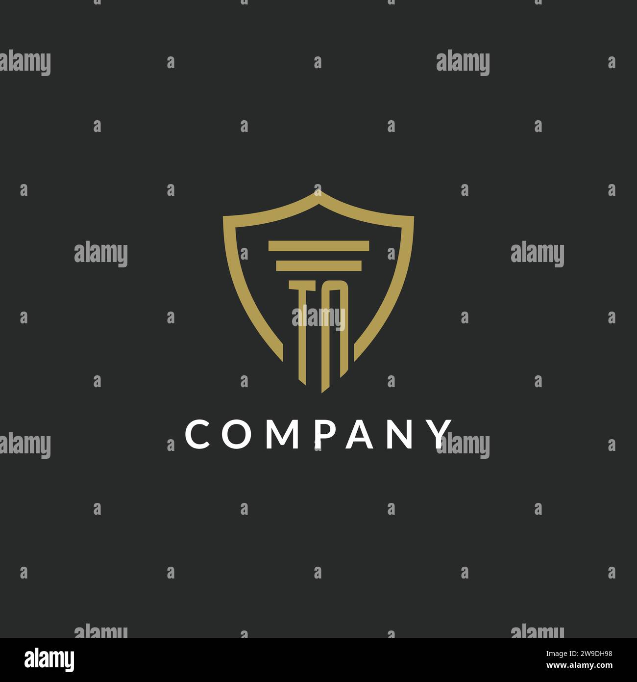 TN initial monogram logo with pillar and shield style design ideas Stock Vector