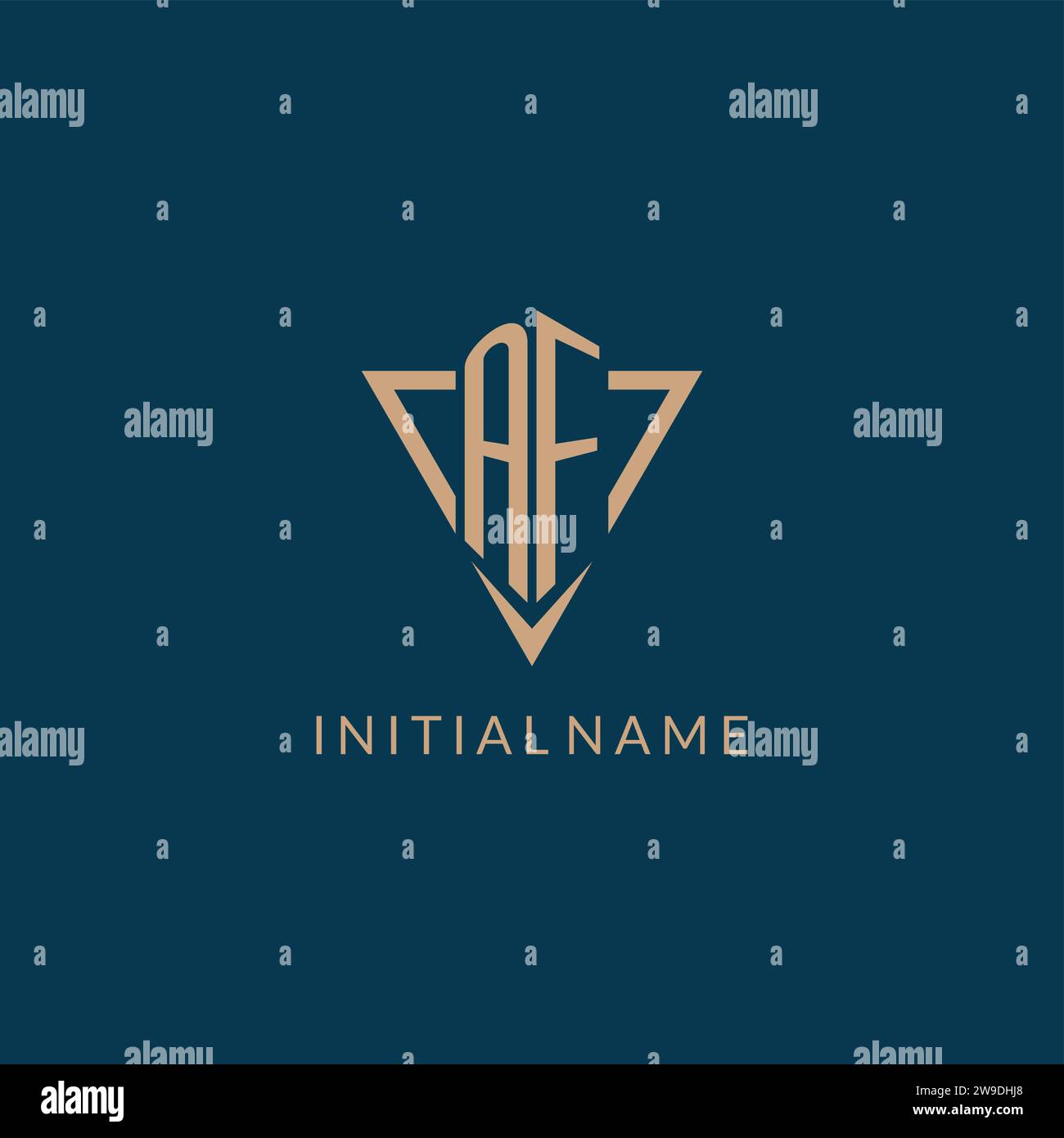 AF logo initials triangle shape style, creative logo design vector graphic Stock Vector