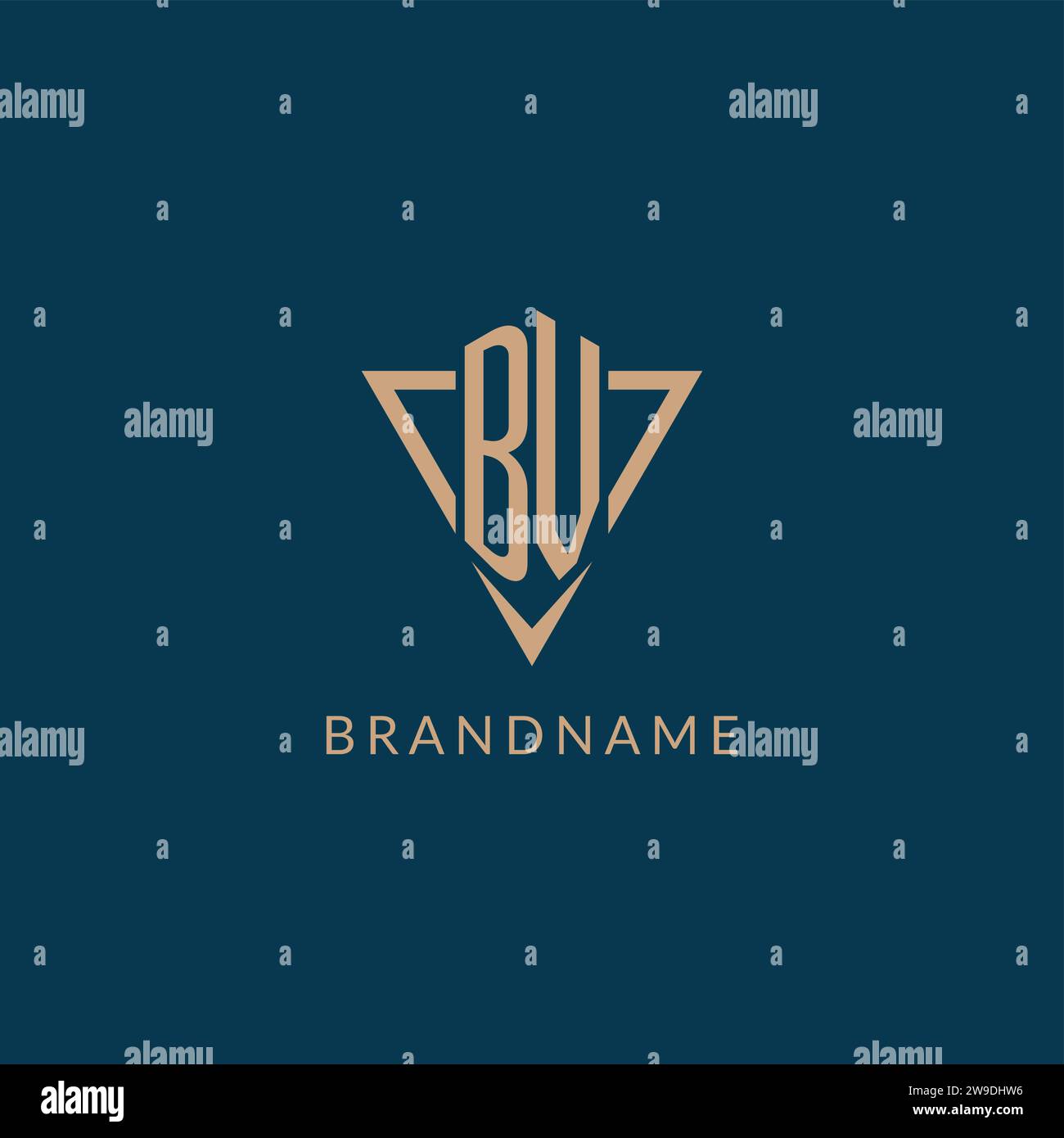 BV logo initials triangle shape style, creative logo design vector graphic Stock Vector