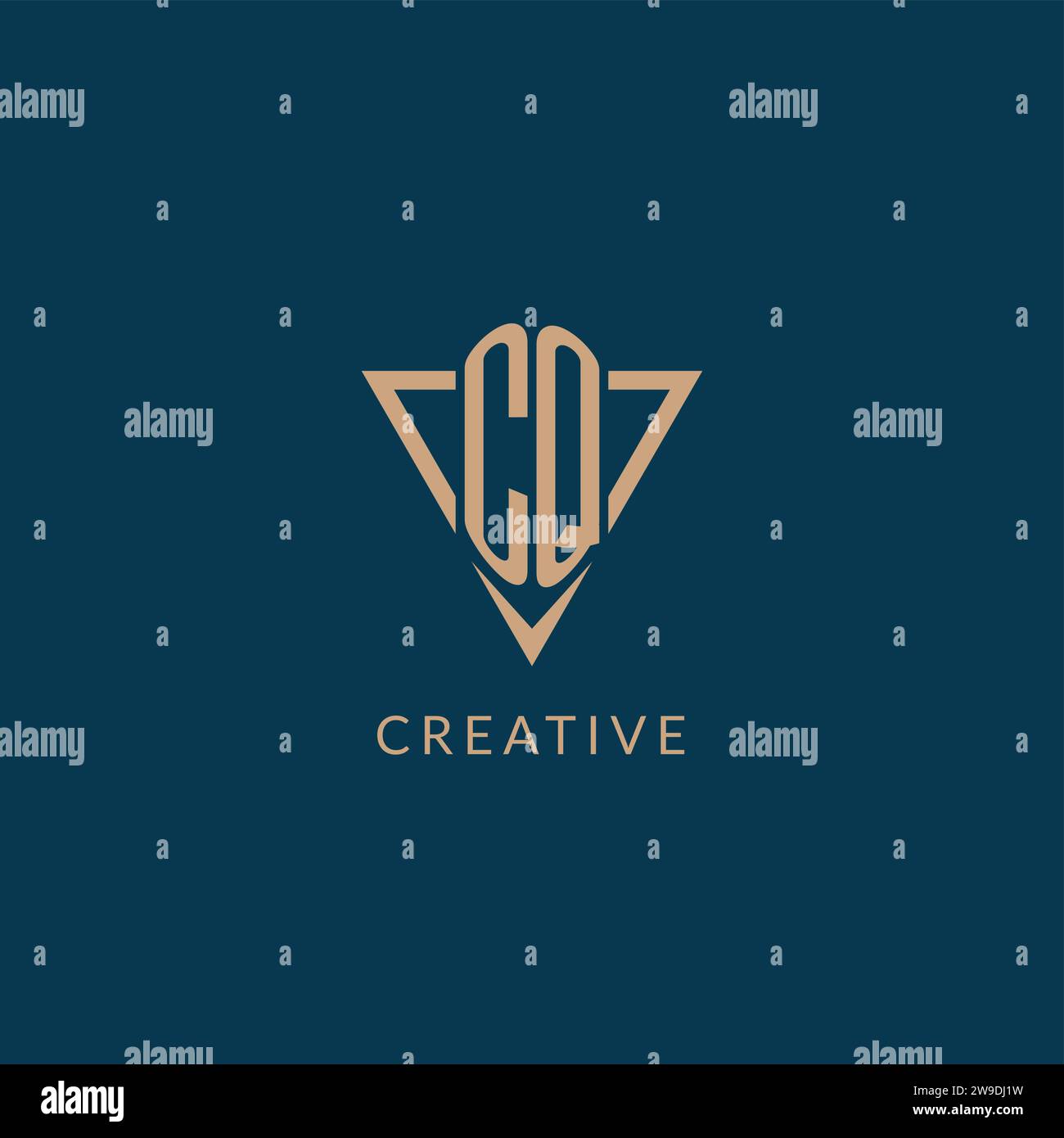 CQ logo initials triangle shape style, creative logo design vector graphic Stock Vector