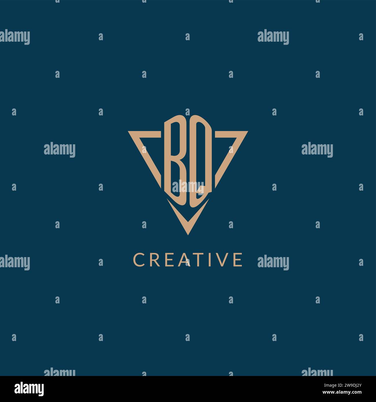 BQ logo initials triangle shape style, creative logo design vector graphic Stock Vector