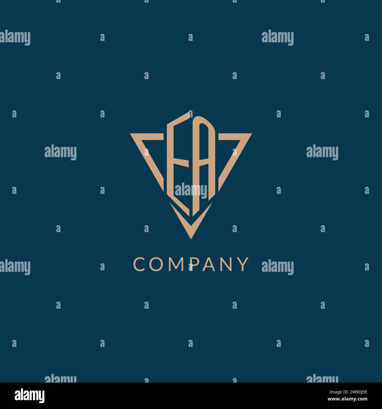 EA logo initials triangle shape style, creative logo design vector graphic Stock Vector