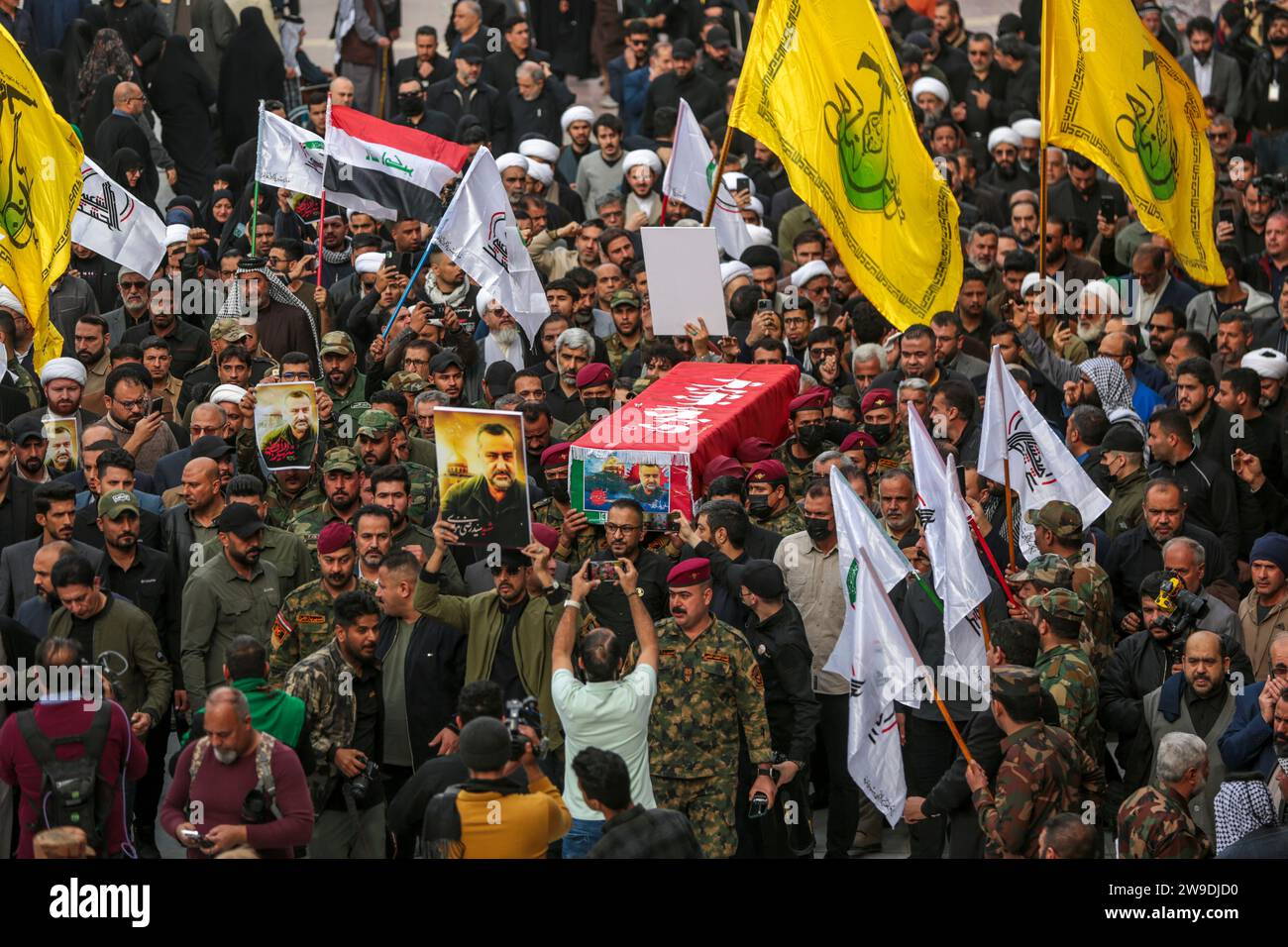 People attended the funeral of a high-ranking Iranian general, Seyed ...