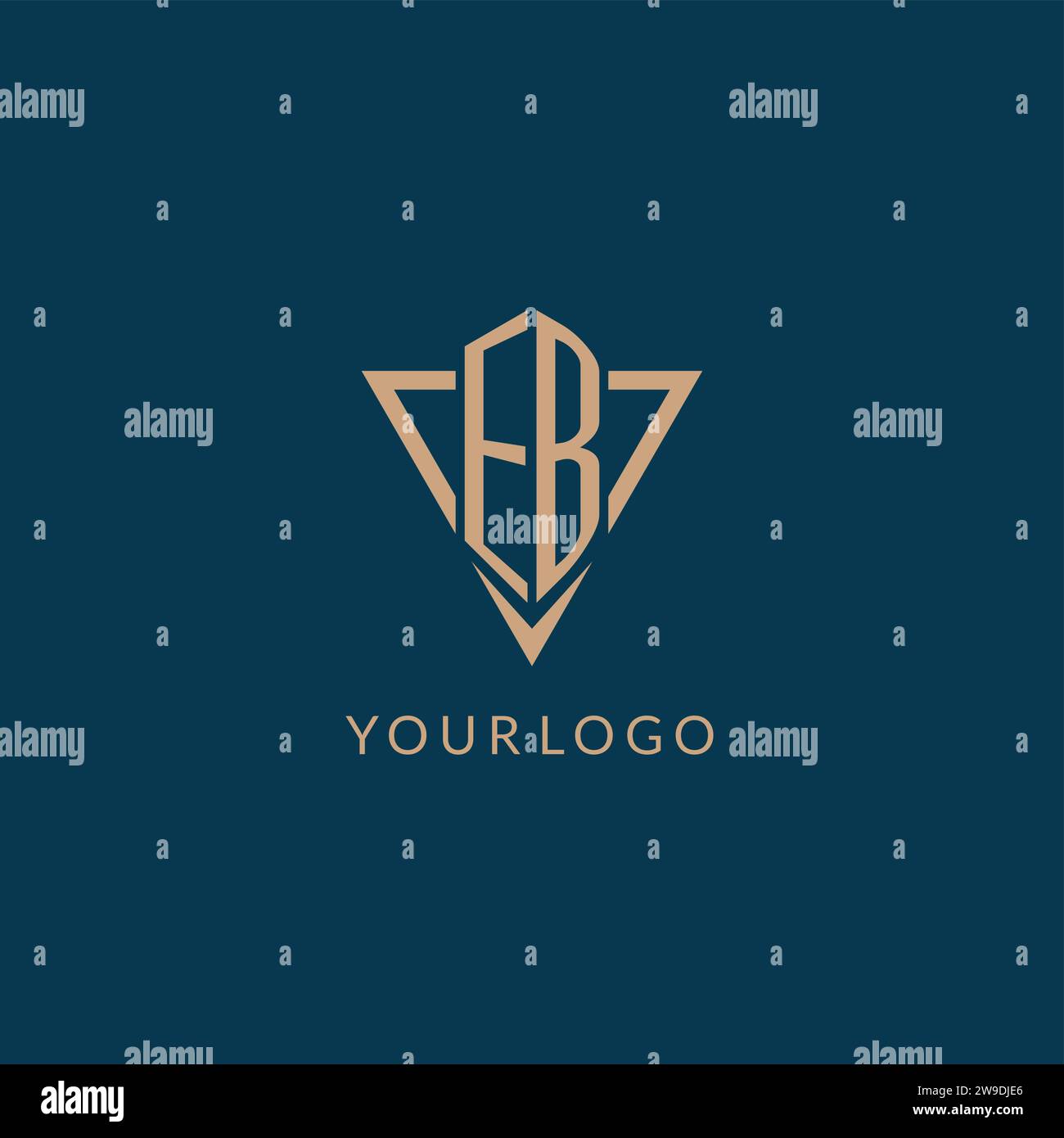 EB logo initials triangle shape style, creative logo design vector graphic Stock Vector