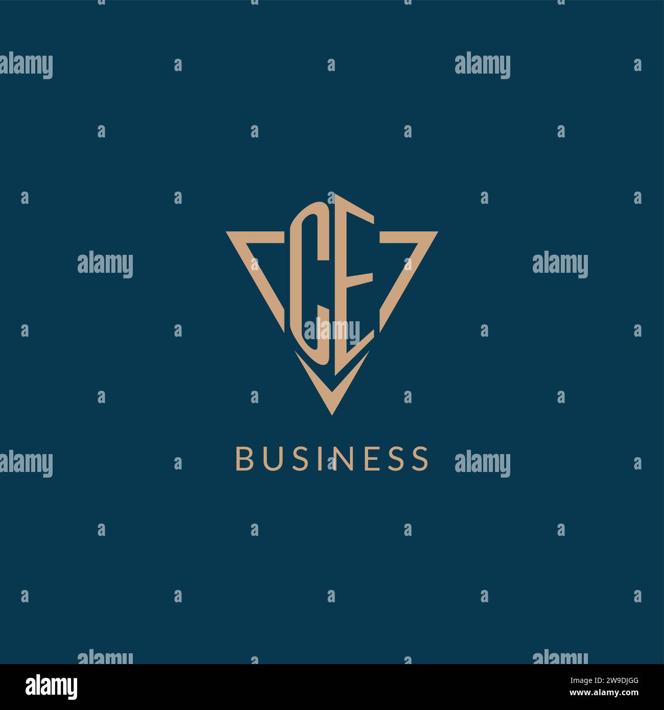 CE logo initials triangle shape style, creative logo design vector graphic Stock Vector