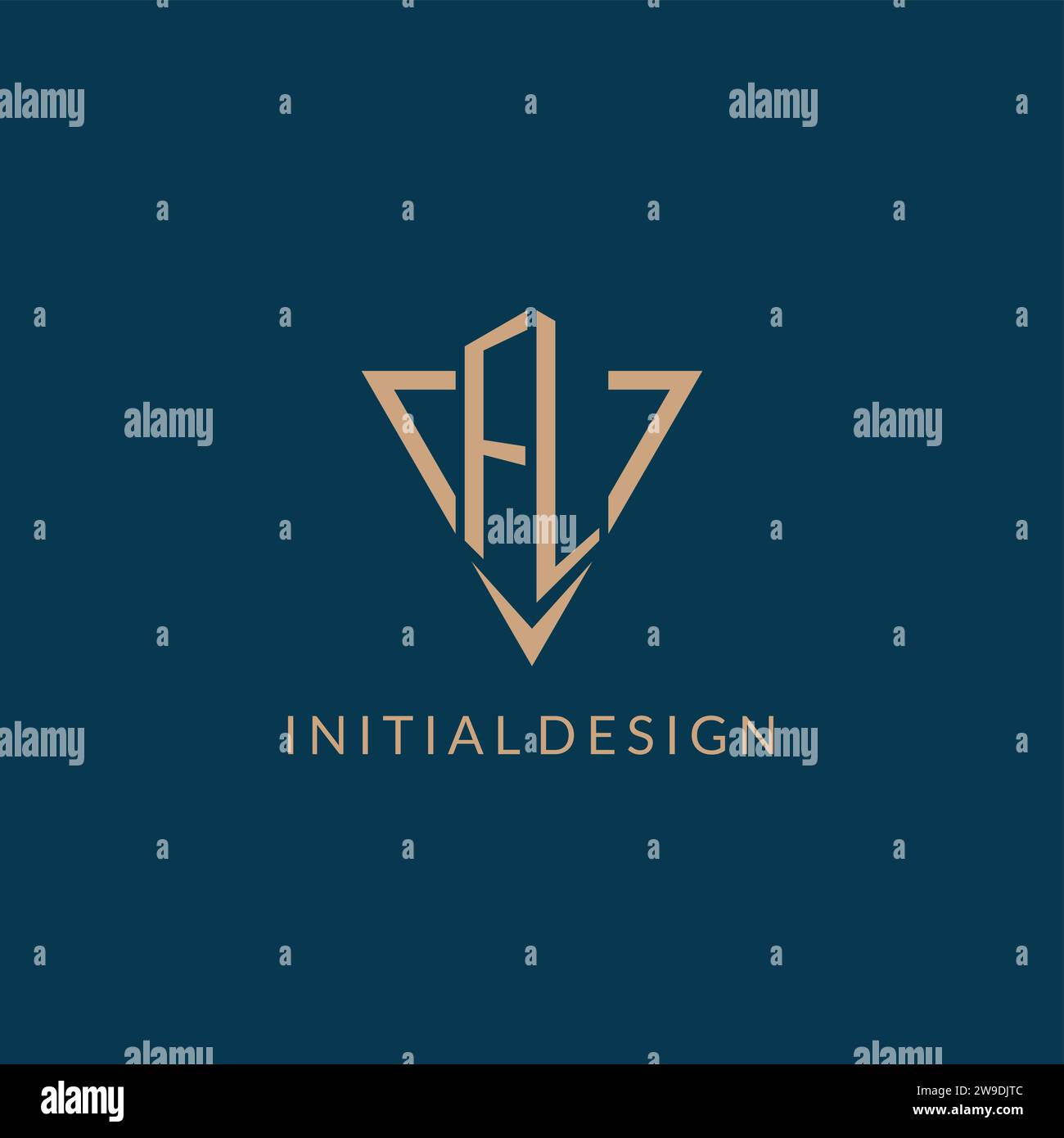FL logo initials triangle shape style, creative logo design vector graphic Stock Vector