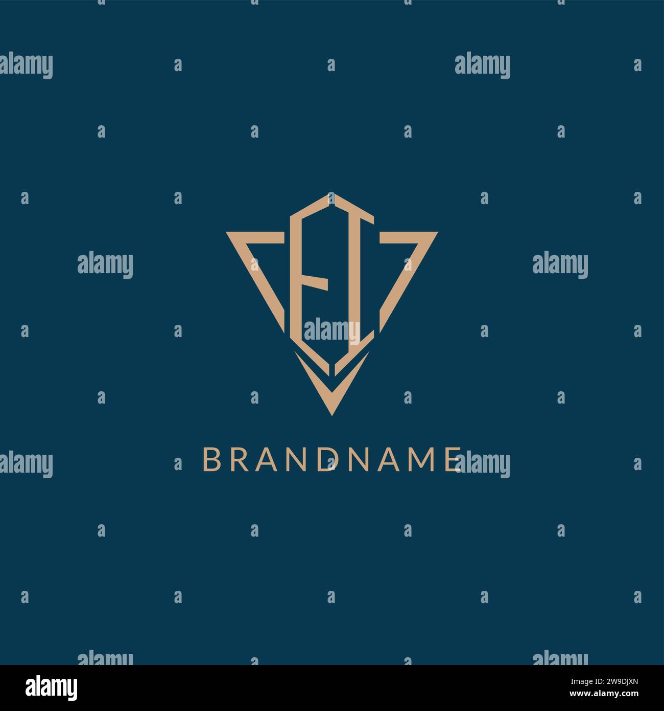 EI logo initials triangle shape style, creative logo design vector graphic Stock Vector