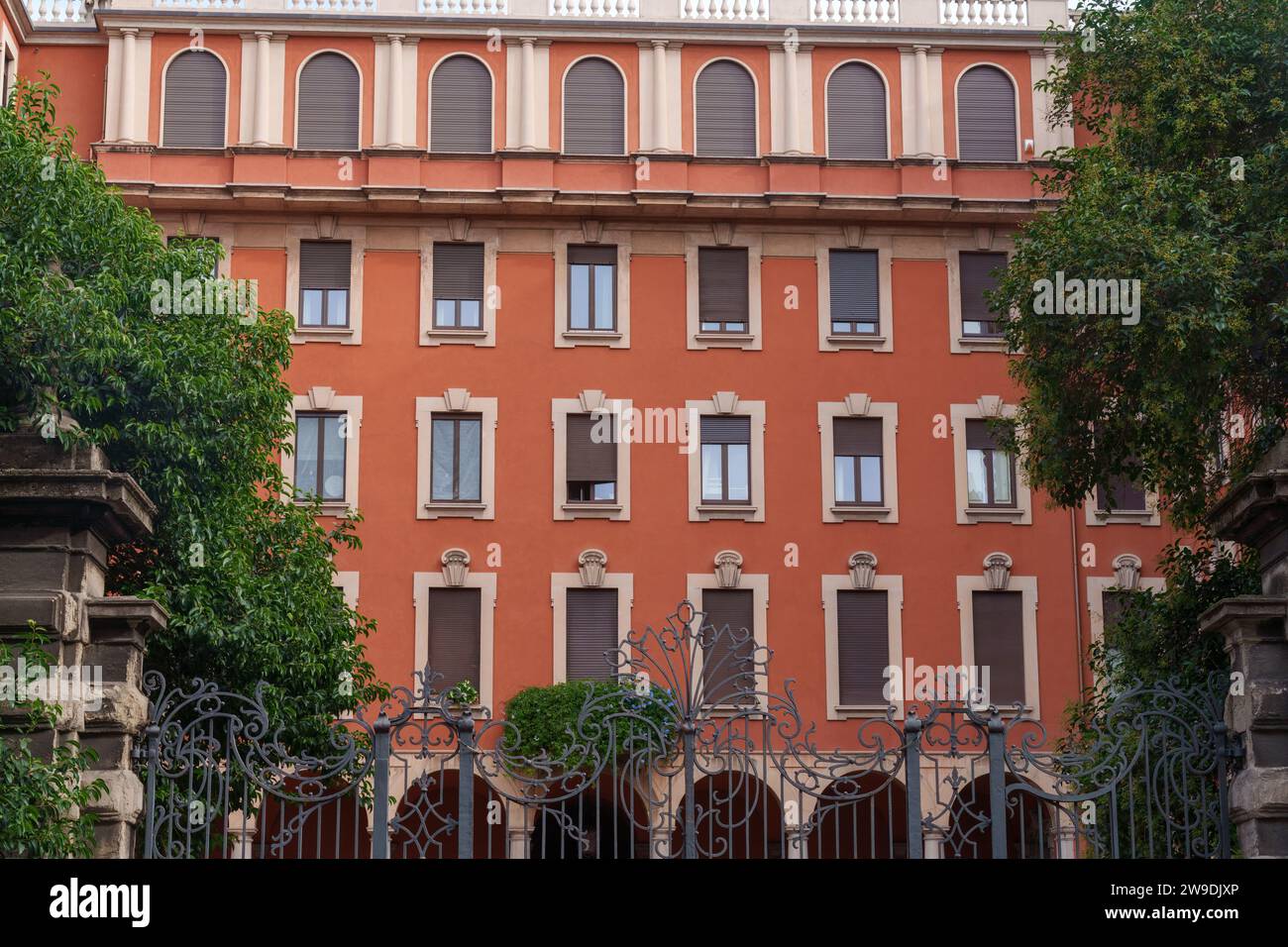 Historic palace along via Carducci in Milan, Lombardy, Italy Stock Photo
