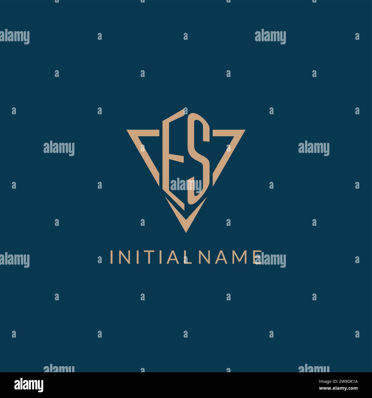ES logo initials triangle shape style, creative logo design vector graphic Stock Vector