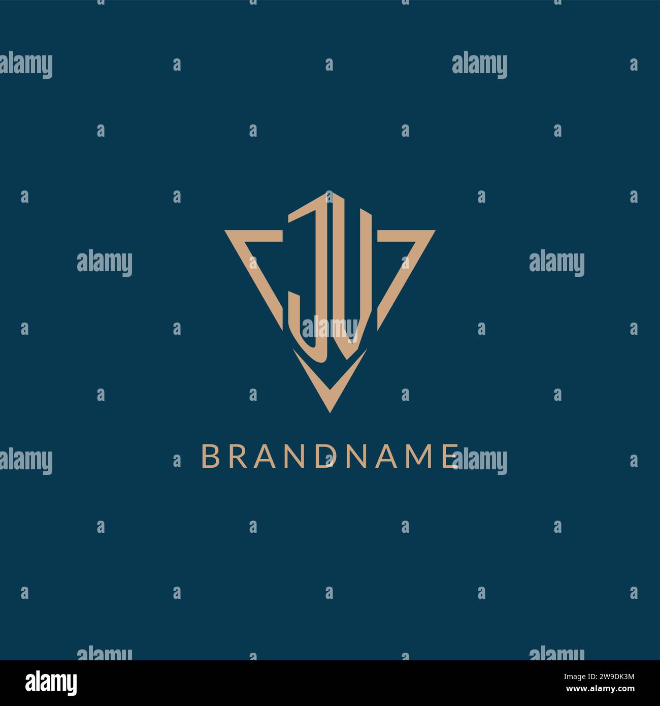 JV logo initials triangle shape style, creative logo design vector graphic Stock Vector