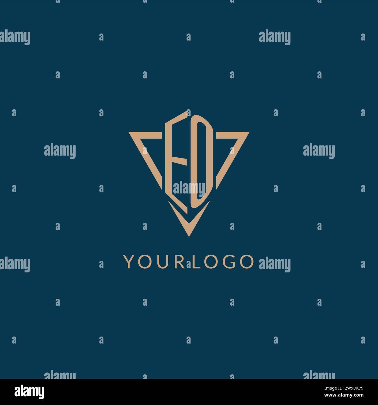 EO logo initials triangle shape style, creative logo design vector graphic Stock Vector
