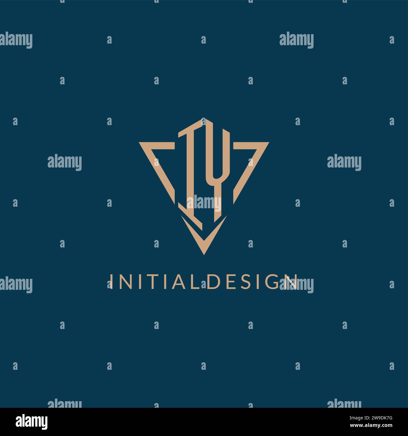 IY logo initials triangle shape style, creative logo design vector graphic Stock Vector