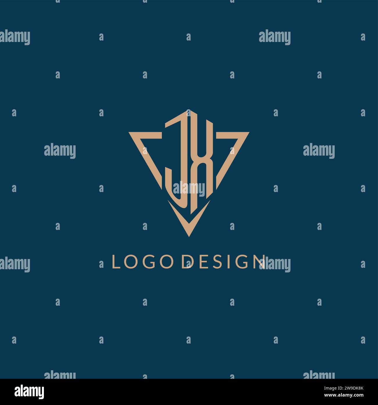JX logo initials triangle shape style, creative logo design vector graphic Stock Vector