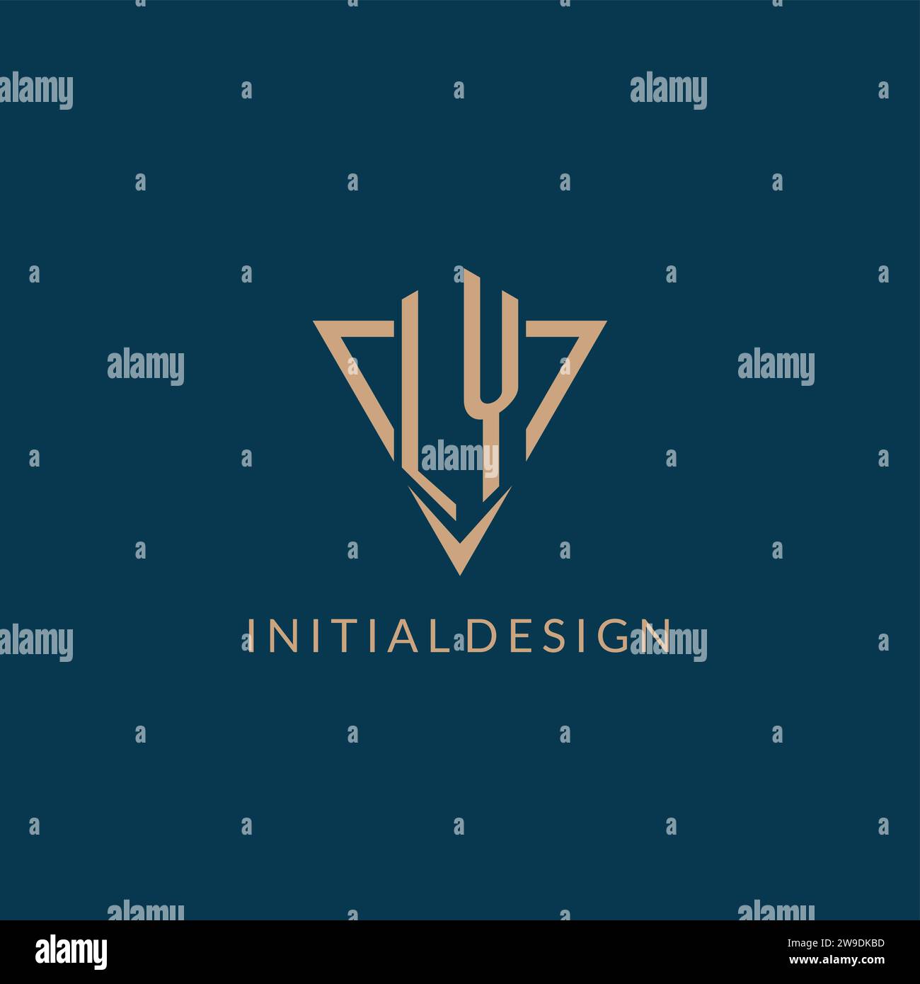 LY logo initials triangle shape style, creative logo design vector graphic Stock Vector