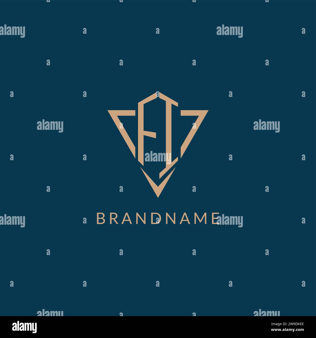 FI logo initials triangle shape style, creative logo design vector graphic Stock Vector